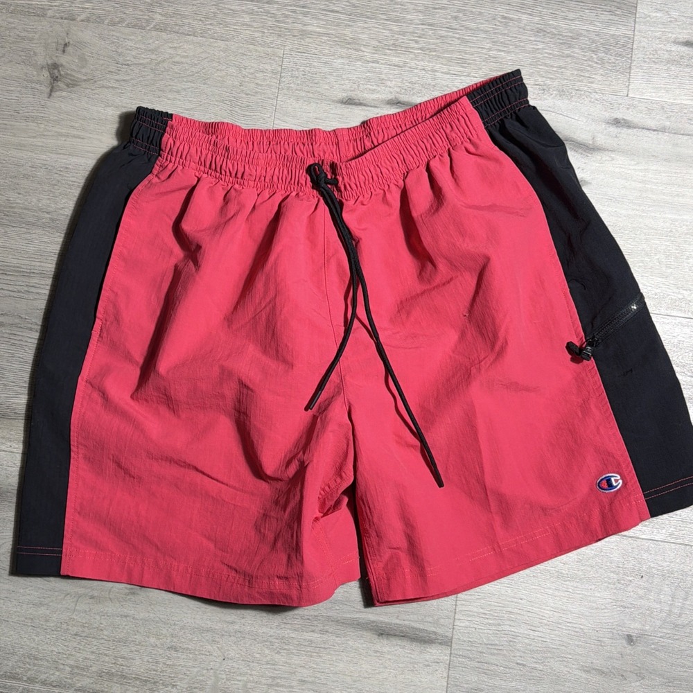 Champion Authentic Athleticwear Red‎ Black Shorts Men's XL Drawstring Pockets
